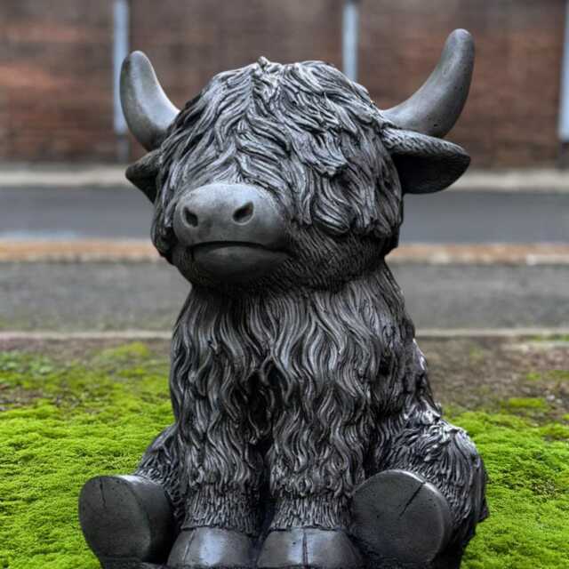 Concrete Bull Statue Handmade Stone Cattle Sculpture Outdoor Farm Animal Decor Cement Cow Yard Ornament Garden Art Gift - image 1
