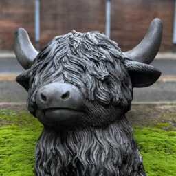 Concrete Bull Statue Handmade Stone Cattle Sculpture Outdoor Farm Animal Decor Cement Cow Yard Ornament Garden Art Gift - thumbnail 2