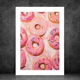 Donut Sprinkles - Wall Print Abstract Pink Sprinkle Donuts Kitchen Sweet Gift Idea Bespoke Poster A5 A4 A3 Framed Or Unframed - thumbnail 3