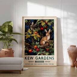 William Morris Rabbit Print, Kew Gardens London Poster, Vintage Wall Art, Floral Poster - thumbnail 2