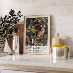 William Morris Rabbit Print, Kew Gardens London Poster, Vintage Wall Art, Floral Poster - thumbnail 3