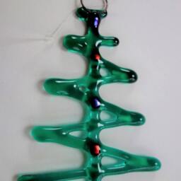 Fused Glass Christmas Tree With Dichroic 7.5cm X 10cm - thumbnail 2