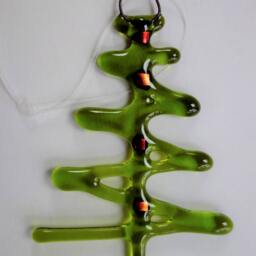 Fused Glass Christmas Tree With Dichroic 7.5cm X 10cm - thumbnail 3