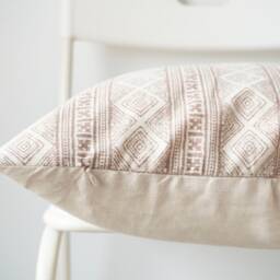 Block Print Pillow Cover Hmong Indigo Batik, Boho Farmhouse Decor - thumbnail 3