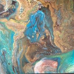 Indoor Or Outdoor Original Acrylic Pour Art Tabletops - thumbnail 2