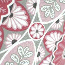 Red Grey Geometric Flower Lampshade Scandinavian Fabric Handmade By Vivid Shades Funky Retro Scandi Pattern Drum Light Shade Pink - thumbnail 3