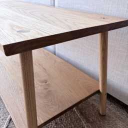Handmade European Oak Coffee Table With Solid Timber Shelf & Visible Wedge Tenon Joints - thumbnail 4