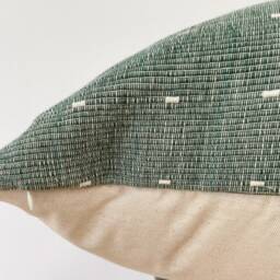 Chiang Mai Cotton Pillow Cover Antique Green & White Dots - thumbnail 3