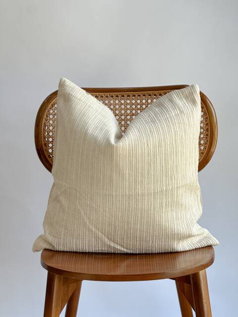 Handmade Hemp Striped Lumbar Pillow Vintage Hmong Textile - image 1