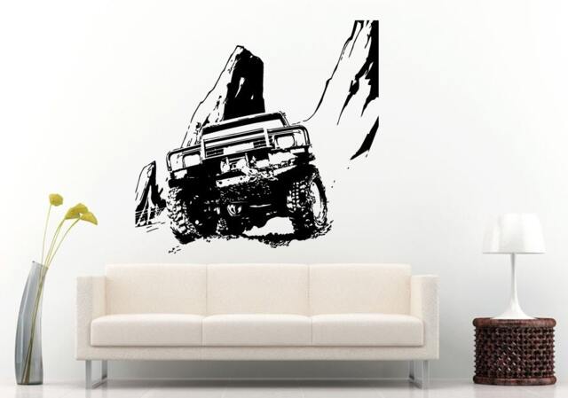 Off Road Sport Utility Vehicle Mountains Rocks Dirt Wall Decal Vinyl Sticker Mural Room Decor L831 - image 1