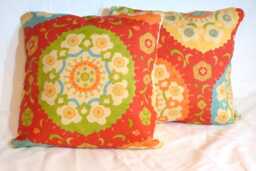 Red Linen Blend Pillow Cover, Richloom Cornwall Fabric, 18x18 - thumbnail 1