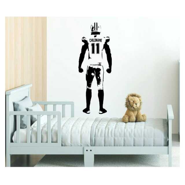 Personalized Football Wall Decal Vinyl Sports Decor For Boy's Bedroom - image 1