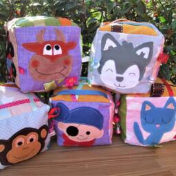 Sensory Cube For Children, Manipulation Game, Customizable, Hand Embroidered - thumbnail 2