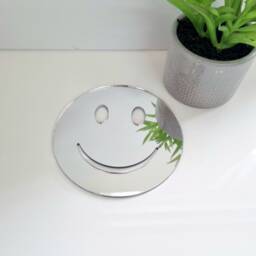 Smiley Face Acrylic Mirror Wall Art Personalized Engraving Options - thumbnail 2