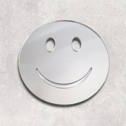 Smiley Face Acrylic Mirror Wall Art Personalized Engraving Options - thumbnail 3