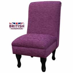 Handmade Boucle Accent Chair Thistle Purple Queen Anne Style