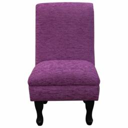 Handmade Boucle Accent Chair Thistle Purple Queen Anne Style - thumbnail 2