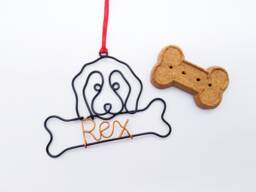 Personalized Wire Dog Ornament, Goldendoodle/Labradoodle Christmas Gift - thumbnail 1