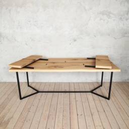 London Extendable Live Edge Natural Oak Dining Table - thumbnail 4