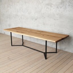London Extendable Live Edge Natural Oak Dining Table - thumbnail 1
