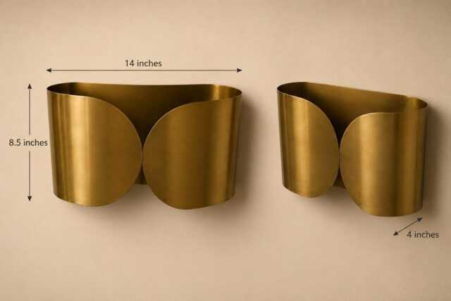 Pair Of Foglio Brass Wall Sconce - Handmade Raw Light Modern Leaf-Inspired Lamp Custom Size Luxury Lighting - image 1