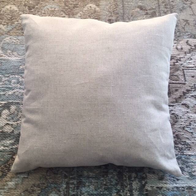 Oatmeal Linen Throw Pillow Cover With Insert, Minimalist Boho Cushion, Wabi Sabi Decor - image 1