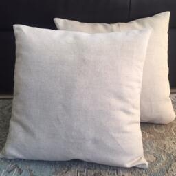 Oatmeal Linen Throw Pillow Cover With Insert, Minimalist Boho Cushion, Wabi Sabi Decor - thumbnail 3