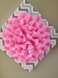 Pink & Gray Chevron Wall Hanging - thumbnail 1