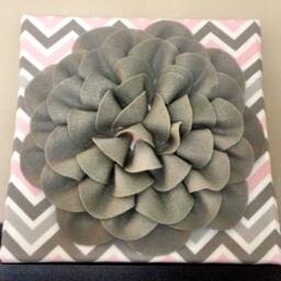 Pink & Gray Chevron Wall Hanging - thumbnail 2