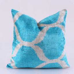 ??kat Velvet Pillow, Bohemian Pillow, Lumbar Pillowcase, Etsy Gift Shop, Couch Cushions, Gift Her, Decorative Pillow, Blue Beige Pillow, Pillow Case - thumbnail 3