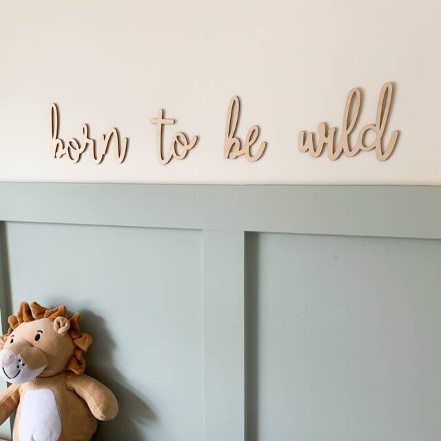 Born To Be Wild Sign, Kids Wall Sign Door Wooden Words For Walls, Quotes Room, Childrens Room Decor, Nursery Art - image 1