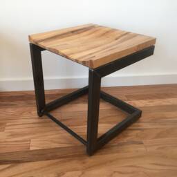 Maple & Steel Modern Stool