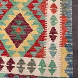Classic Runner Rug, Handmade Artisan Afghan Turkish Scandinavian Navajo Bohemian Wool Flatweave Multicolour Kilim Rug 204x71 cm - thumbnail 2