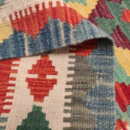 Classic Runner Rug, Handmade Artisan Afghan Turkish Scandinavian Navajo Bohemian Wool Flatweave Multicolour Kilim Rug 204x71 cm - thumbnail 3