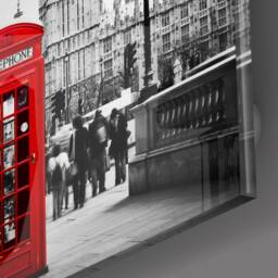 London Red Phone Booth Glass Wall Art - Iconic Big Ben Cityscape Decor For Urban Style Interiors - thumbnail 3