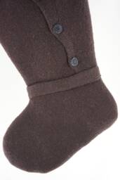 Christmas Stocking Sock Felted Wool Dark Chocolate Brown Buttons Repurposed Recycled Upcycled Ooak 127 - thumbnail 1