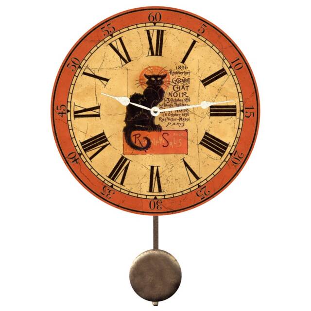 Chat Noir Pendulum Clock - Vintage Clock - image 1