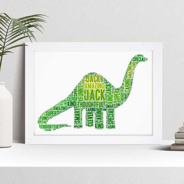 Personalised Dinosaur Word Art Print - Custom Name Gift - image 1