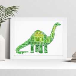 Personalised Dinosaur Word Art Print - Custom Name Gift - thumbnail 1