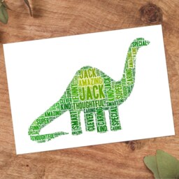 Personalised Dinosaur Word Art Print - Custom Name Gift - thumbnail 3