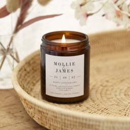 Personalised 20Th Anniversary Candle Apothecary Jar, Soy Wax - thumbnail 1