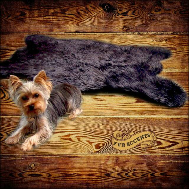 Plush Faux Fur Area Rug - Soft Shaggy Bear Skin Pelt, Handmade Usa - image 1