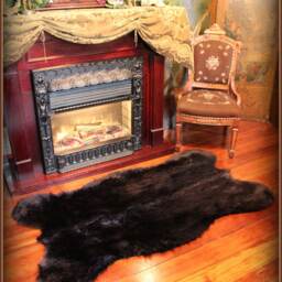 Plush Faux Fur Area Rug - Soft Shaggy Bear Skin Pelt, Handmade Usa - thumbnail 2