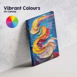Colourful Flowing Ribbon Abstract Impasto Painting Canvas Wall Art Print Decor Picture Ready To Hang - thumbnail 4