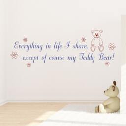 Teddy Bear Wall Quote, Decals - Tattoo Art Quote Home Decor Nursery- Baby - thumbnail 1