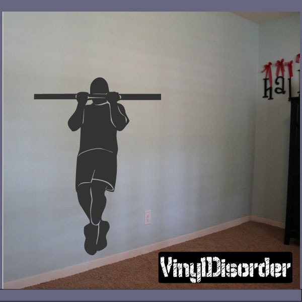 Pull Up Fitness Vinyl Wall Decal Or Car Sticker - Fitnessmc003Et - image 1
