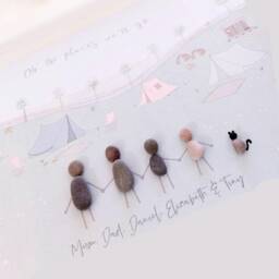 Personalised Camping Family Pebble Picture - Framed Art Mother's Day Birthday Gift - thumbnail 2