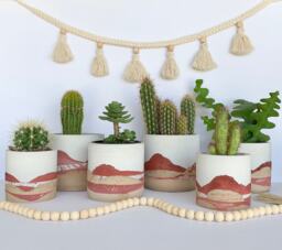 Handmade Concrete Plant Pot Desert Inspired Southwestern Planter