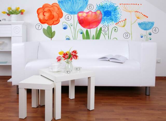 Wall Decal Rose Orange No.7, Home D??cor, Bedroom Floral Decal, Nursery Decor, Dream Meadow Collection - image 1