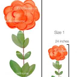 Wall Decal Rose Orange No.7, Home D??cor, Bedroom Floral Decal, Nursery Decor, Dream Meadow Collection - thumbnail 2